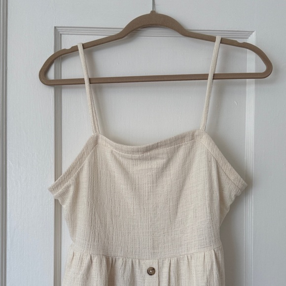 Madewell Cream Midi Dress with Button Detail - Picture 3 of 10